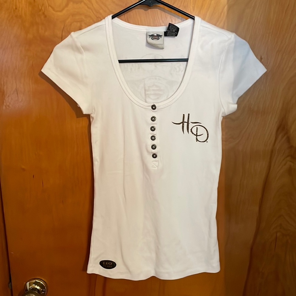 Harley Davidson 110th anniversary ribbed T-shirt